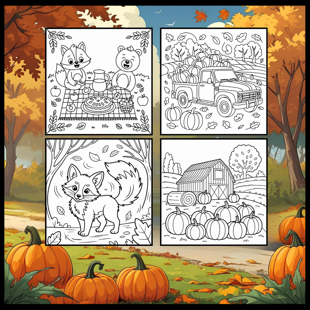 Cute and Cozy Fall Days Vibes Coloring Book for Adults Men Women Kids Boys Girls Teens Super Cute Simple Fall Bold and Easy Coloring Book