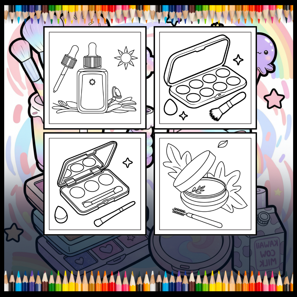 Cool Beauty Stuff Makeup Items Coloring Book for Women Mom Wife Girls Teens Cute and Comfy Fashion Makeup Items Coloring Activity Book