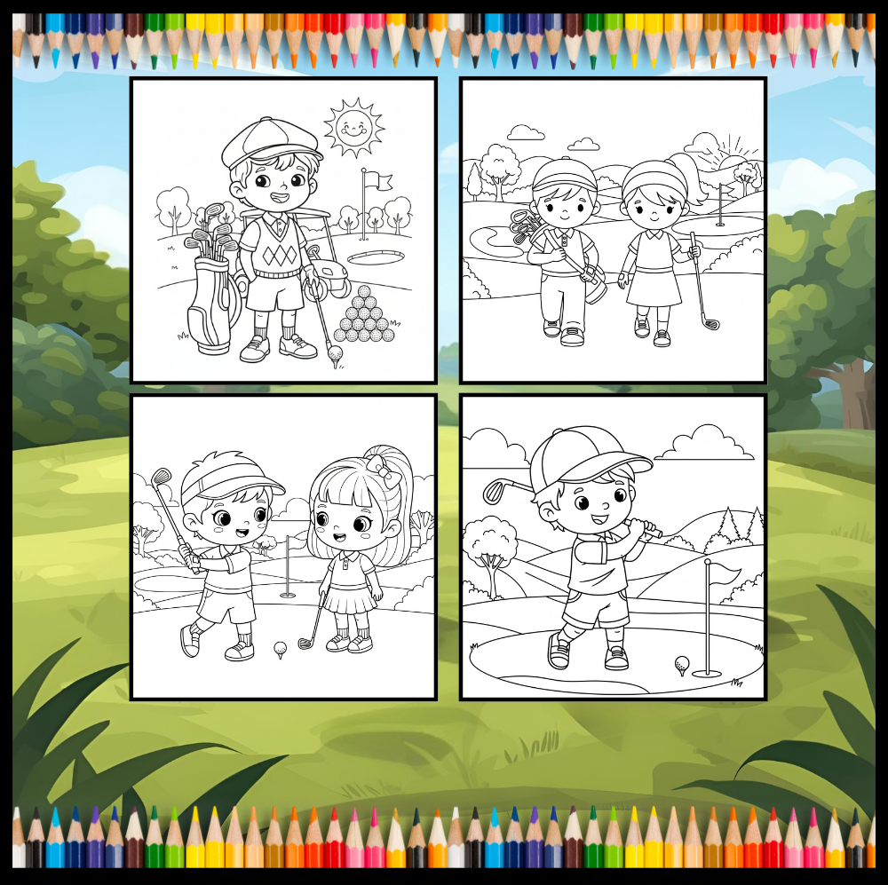 Golf Player Golfer Coloring Book for Adults Men Women Kids Boys Girls Teens Youth Simple Stress Free Relief Coloring Book Golfing Coloring