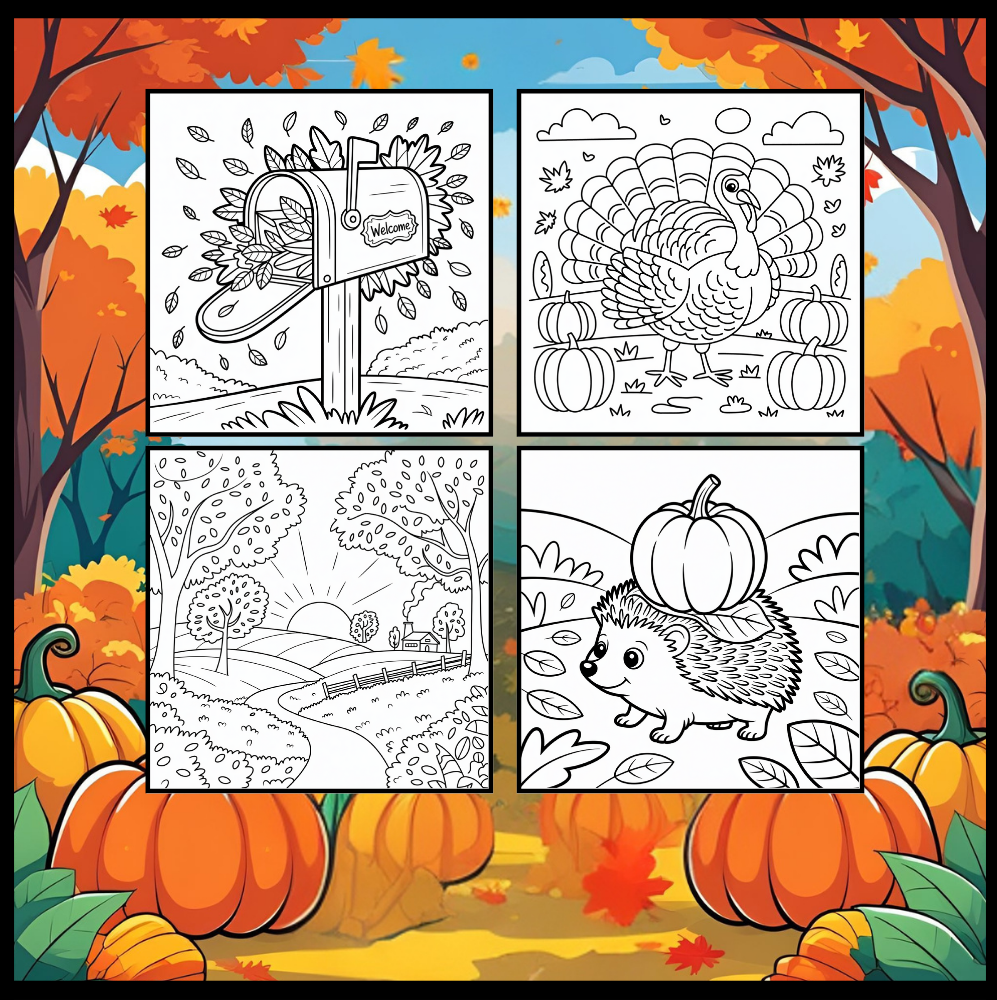 Cute and Cozy Fall Days Vibes Coloring Book for Adults Men Women Kids Boys Girls Teens Super Cute Simple Fall Bold and Easy Coloring Book