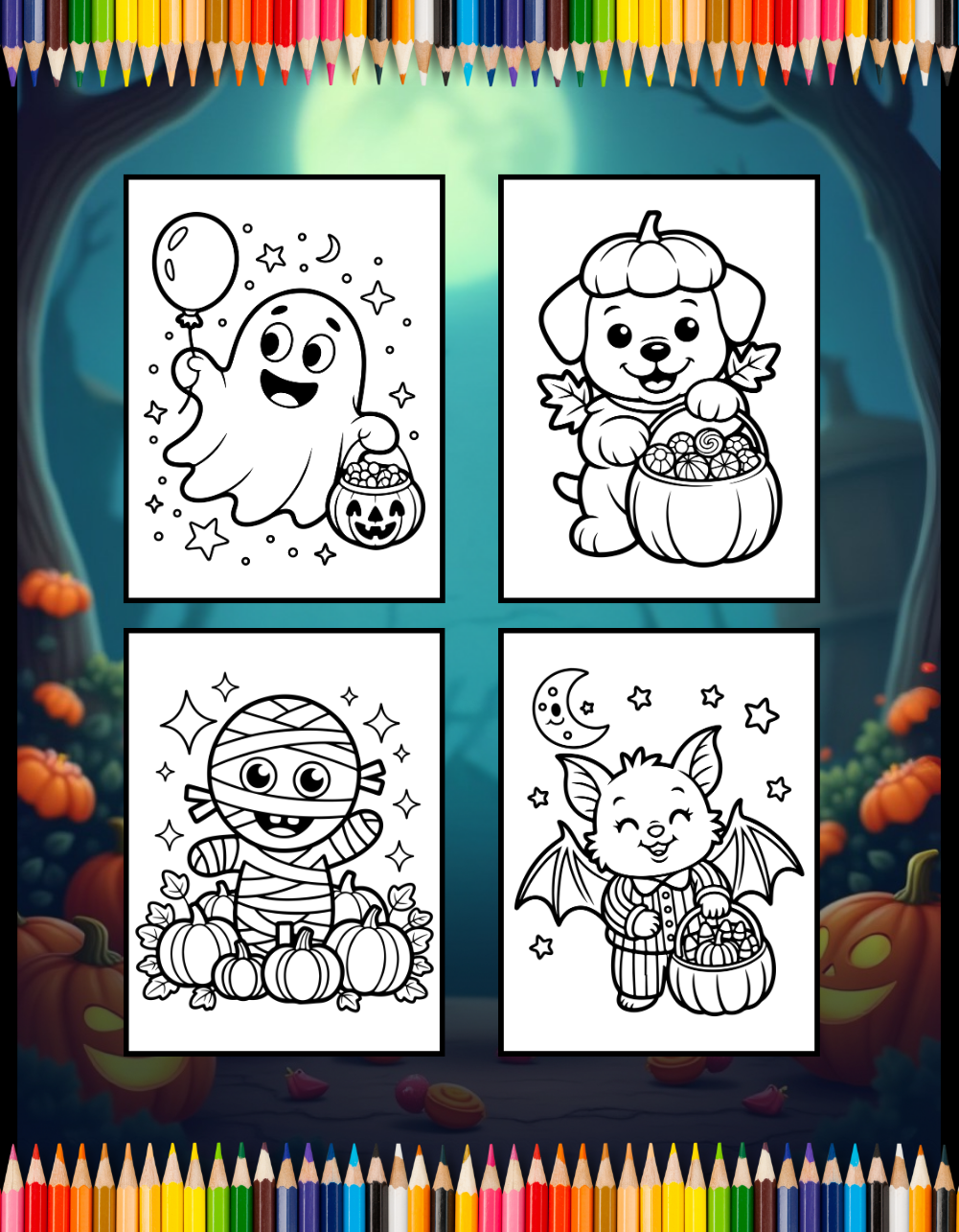 Cute Funny Spooky Halloween Coloring Book Adults Kids Boys Girls Young Teens Fall Season Halloween Coloring Pages Gift Children Halloween