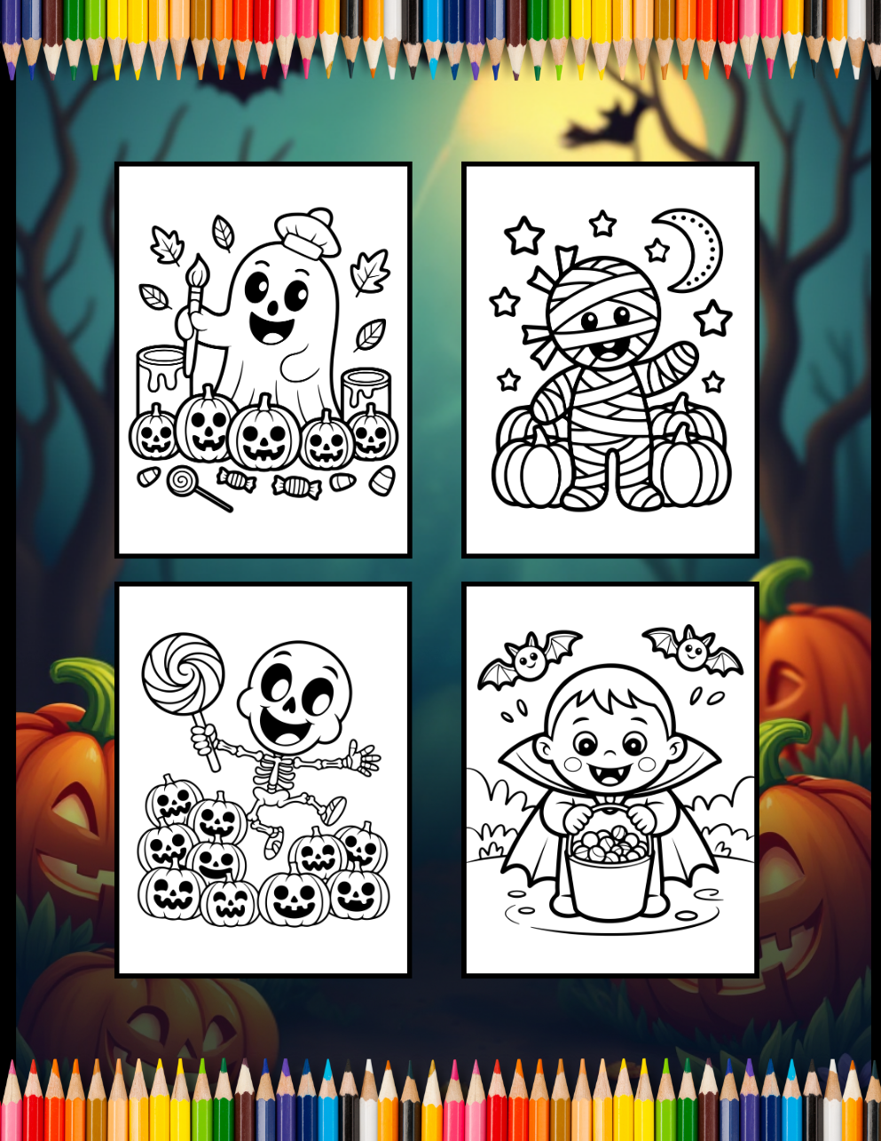 Cute Funny Spooky Halloween Coloring Book Adults Kids Boys Girls Young Teens Fall Season Halloween Coloring Pages Gift Children Halloween