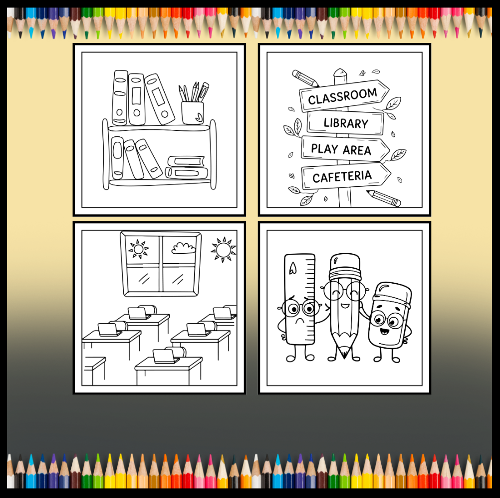 Cool Back to School Coloring Book for Kids Boys Girls Teens Youth 50 Pages Single Sided Back to School Coloring Activity Book for Students