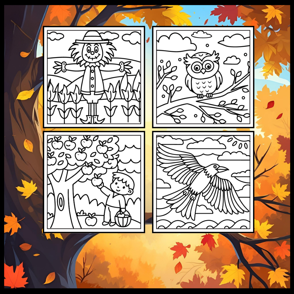 Cute and Cozy Fall Days Vibes Coloring Book for Adults Men Women Kids Boys Girls Teens Halloween and Fall Comfy and Cozy Fall Season Theme