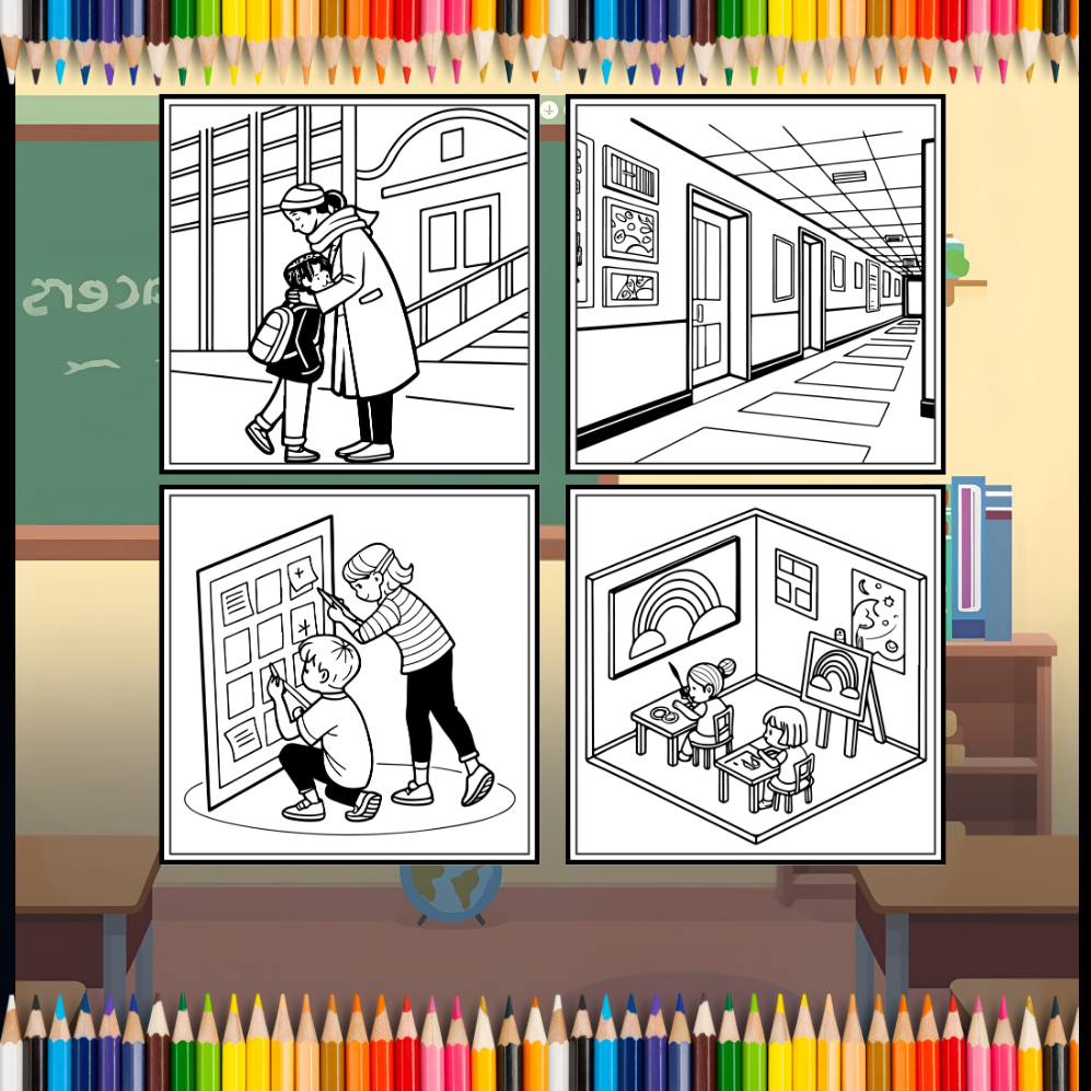 Cool Back to School Coloring Book for Kids Boys Girls Teens Youth 50 Pages Single Sided Back to School Coloring Activity Book for Students