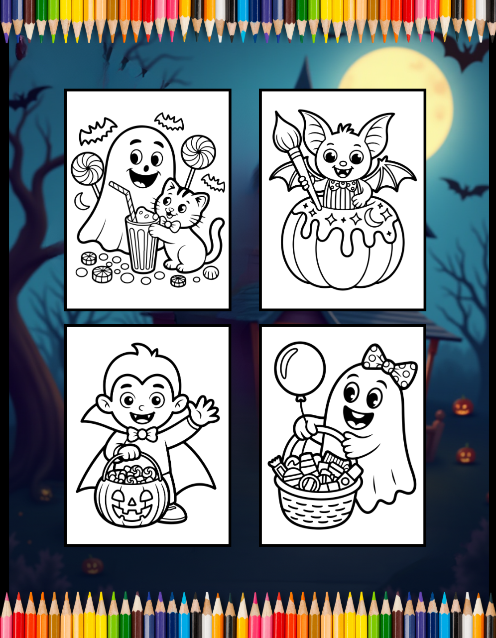 Cute Funny Spooky Halloween Coloring Book Adults Kids Boys Girls Young Teens Fall Season Halloween Coloring Pages Gift Children Halloween