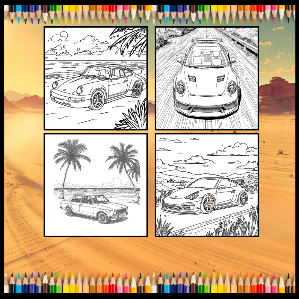 Modified Cars Coloring Book for Adults Men Women Kids Boys Girls Teens Drift Cars Coloring Activity Book Gift Modified Exotic Racing Cars