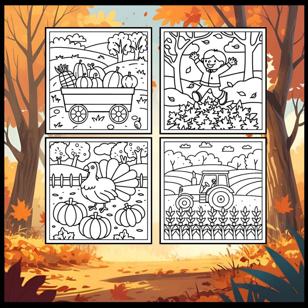 Cute and Cozy Fall Days Vibes Coloring Book for Adults Men Women Kids Boys Girls Teens Super Cute Simple Fall Bold and Easy Coloring Book