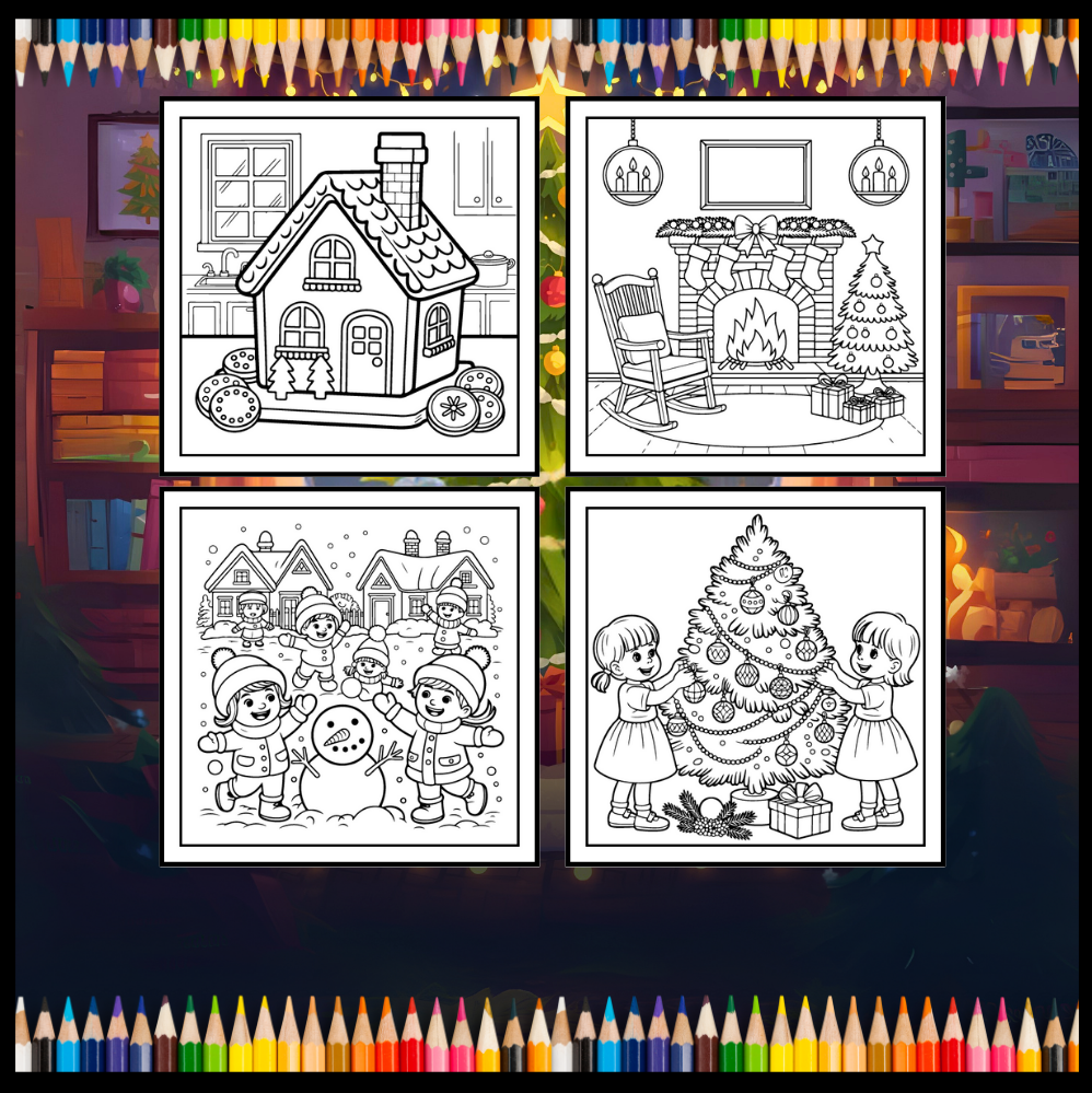 Kawaii Cozy Christmas Coloring Book for Adults Kids Boys Girls Teens Bold and Easy Merry Christmas Activity Coloring Sheets Winter Season