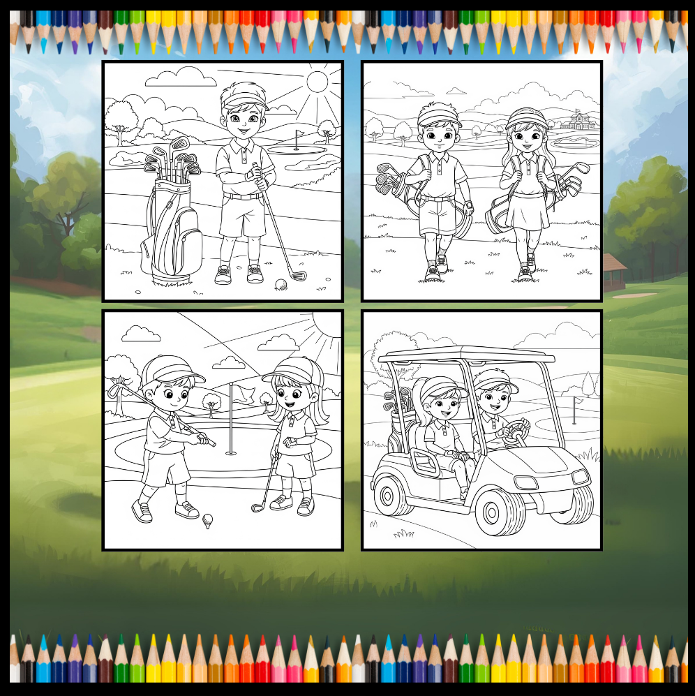 Golf Player Golfer Coloring Book for Adults Men Women Kids Boys Girls Teens Youth Simple Stress Free Relief Coloring Book Golfing Coloring