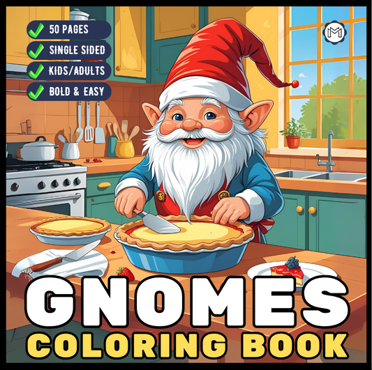 Cozy and Comfy Garden Gnomes Coloring Book Gift for Adults Men Women Kids Young Boys Girls Teens Cute Enchanted Gnome Coloring Pages Book