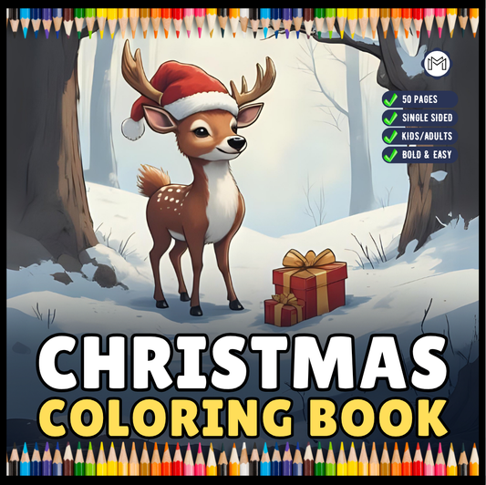 Kawaii Cozy Christmas Coloring Book for Adults Kids Boys Girls Teens Bold and Easy Merry Christmas Activity Coloring Sheets Winter Season