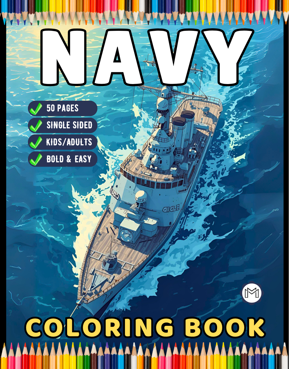 Navy Ship Coloring Book for Adults Men Women Kids Boys Girls Teens Navy Carrier Ship Coloring Sheets Military Navy Coloring Pages Children