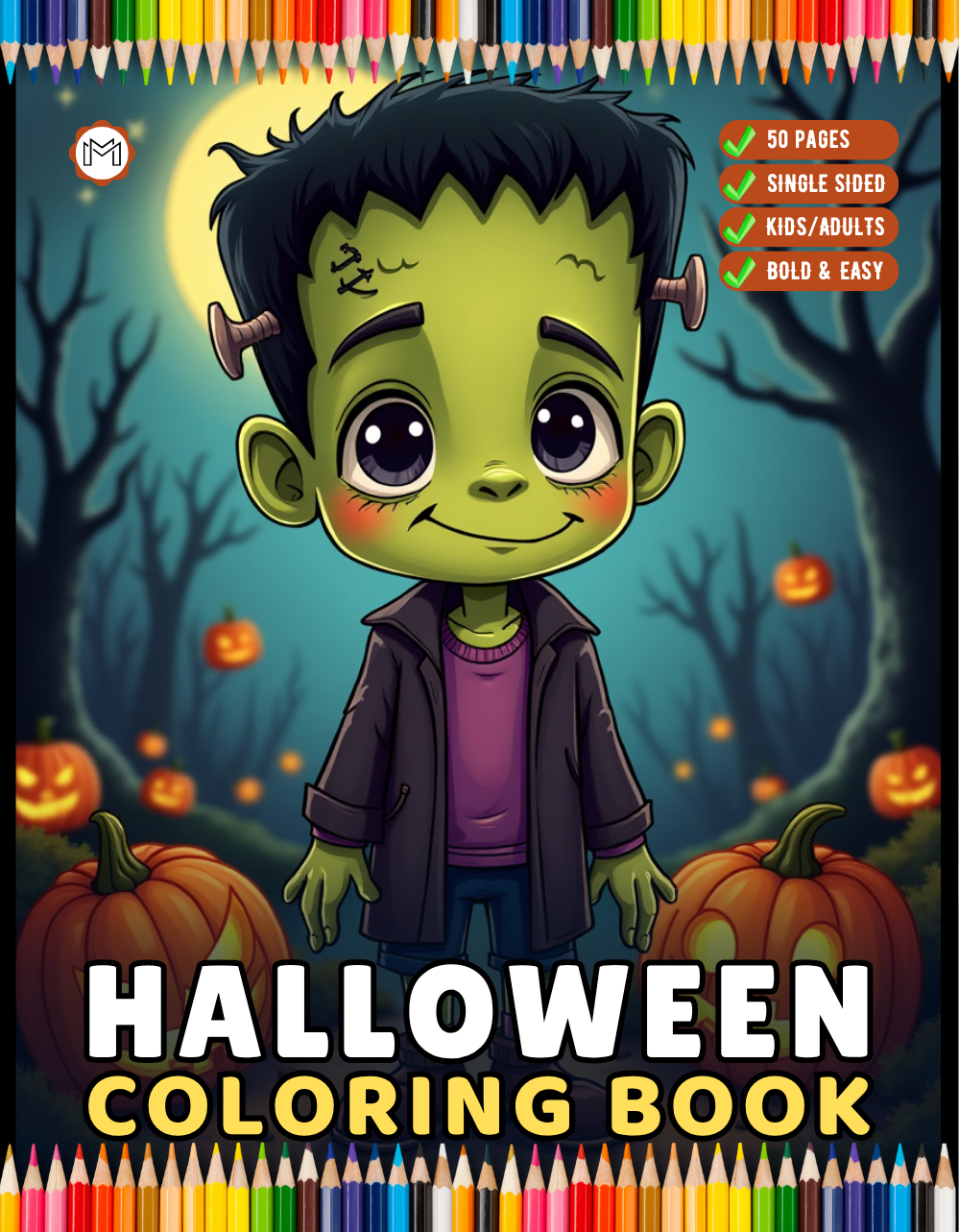 Cute Funny Spooky Halloween Coloring Book for Adults Kids Boys Girls Young Teens Fall Season Halloween Coloring Pages Gift for Children