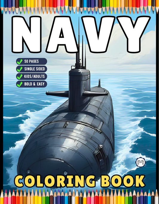 Navy Ship Coloring Book for Adults Men Women Kids Boys Girls Teens Military Children Marine Soldier War Combat Navy Ship Navy Coloring Pages