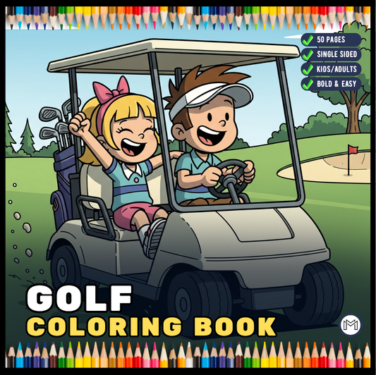 Golf Player Golfer Coloring Book for Adults Men Women Kids Boys Girls Teens Youth Simple Stress Free Relief Coloring Book Golfing Coloring