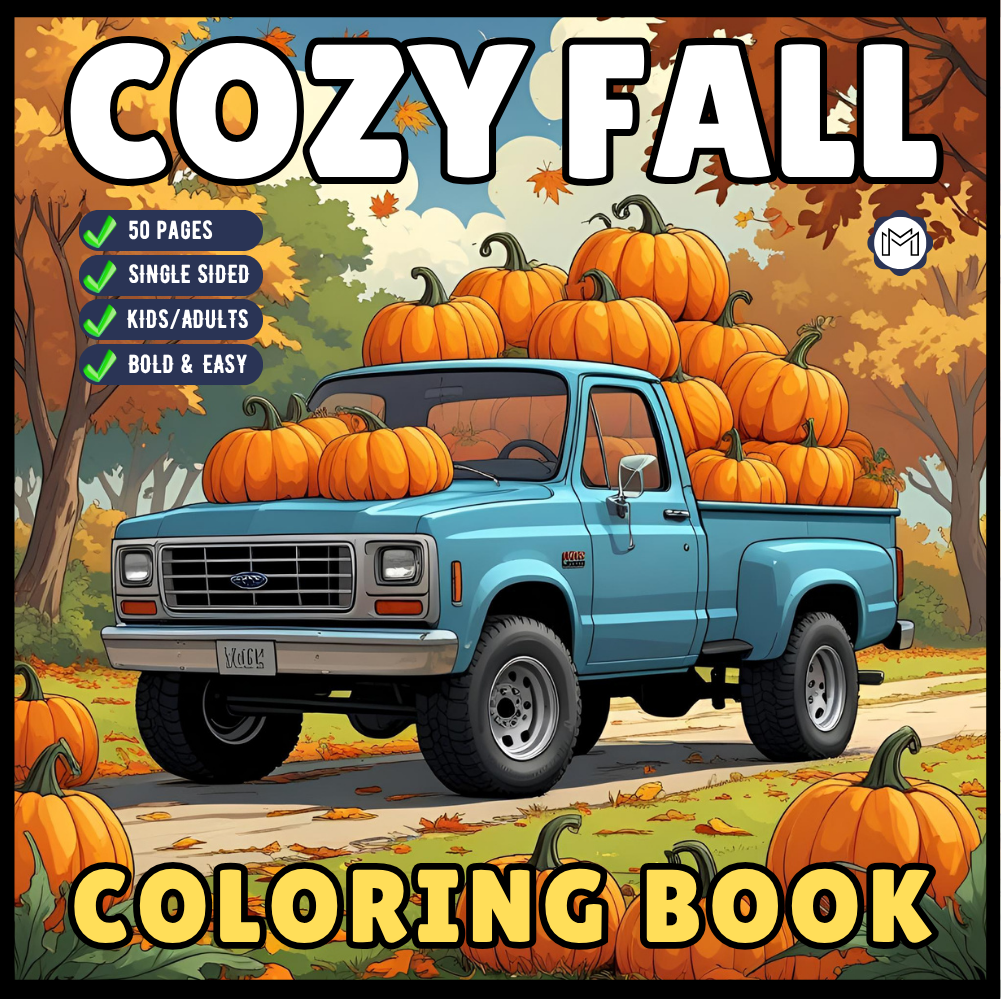 Cute and Cozy Fall Days Vibes Coloring Book for Adults Men Women Kids Boys Girls Teens Super Cute Simple Fall Bold and Easy Coloring Book