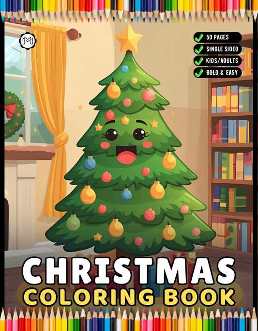 Kawaii Cozy Christmas Coloring Book for Adults Kids Boys Girls Teens Cute Festive Winter Season Holiday Coloring Pages for Children