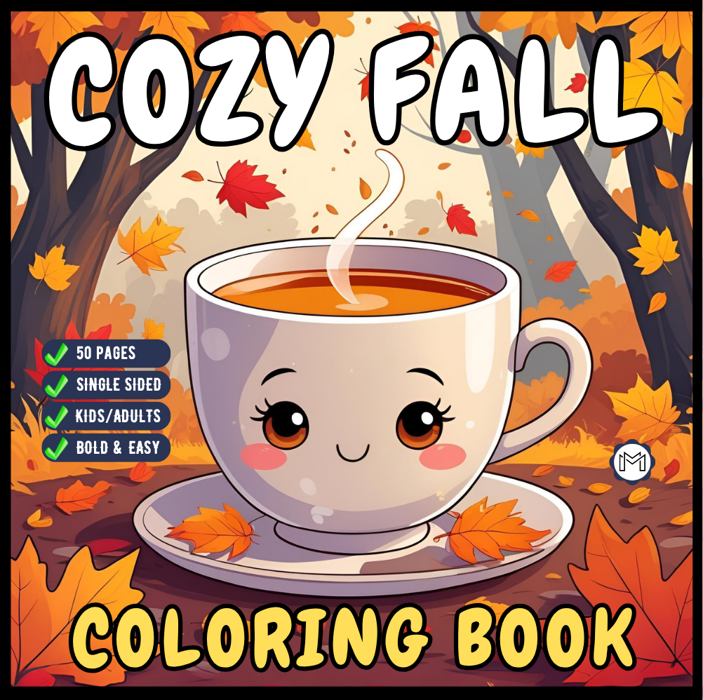 Cute and Cozy Fall Days Vibes Coloring Book for Adults Men Women Kids Boys Girls Teens Halloween and Fall Comfy and Cozy Fall Season Theme