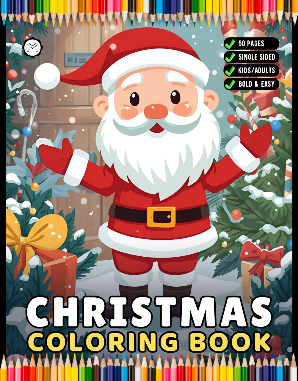 Kawaii Cozy Christmas Coloring Book for Adults Kids Boys Girls Teens Cute Festive Winter Season Holiday Coloring Pages for Children