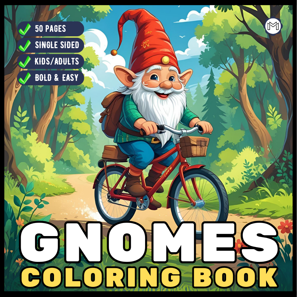 Bold Easy Simple Whimsical Gnome Coloring Sheets Cozy and Comfy Garden Gnomes Coloring Book Gift for Adults Men Women Kids Boys Girls Teens