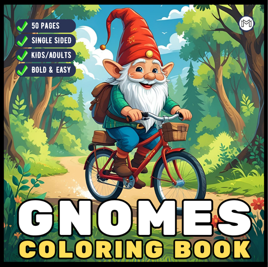 Bold Easy Simple Whimsical Gnome Coloring Sheets Cozy and Comfy Garden Gnomes Coloring Book Gift for Adults Men Women Kids Boys Girls Teens