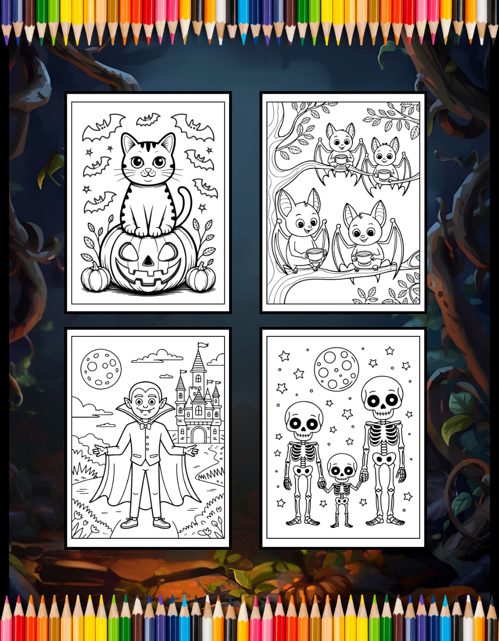 Cute Funny Spooky Halloween Coloring Book Adults Kids Boys Girls Young Teens Halloween Ghost Mummy Witch Scarecrows Coloring Activity Book