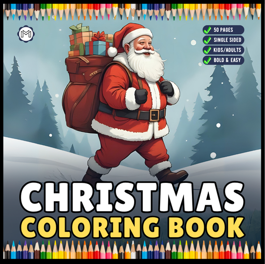 Kawaii Cozy Christmas Coloring Book for Adults Kids Boys Girls Teens Cute Festive Vintage Christmas Santa Coloring Book for Adults Kids