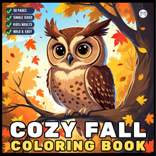 Load image into Gallery viewer, Cute and Cozy Fall Days Vibes Coloring Book for Adults Men Women Kids Boys Girls Teens Halloween and Fall Comfy and Cozy Fall Season Theme
