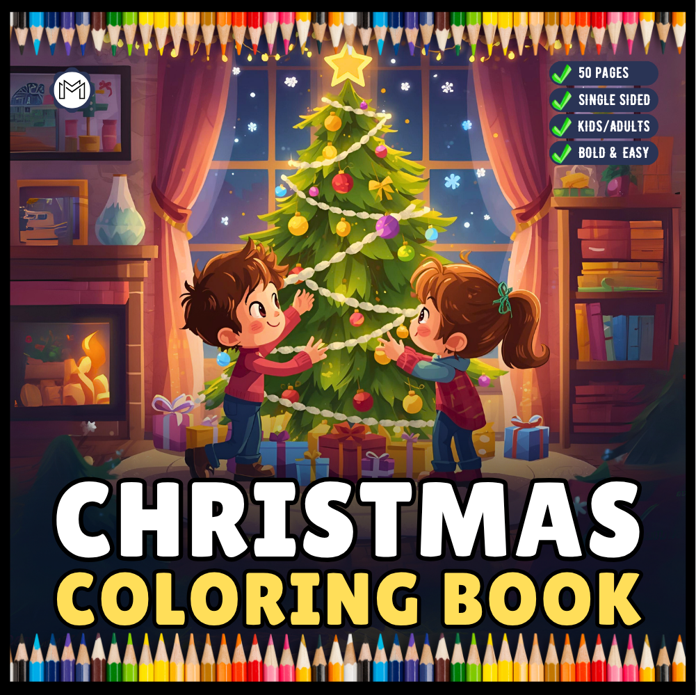 Kawaii Cozy Christmas Coloring Book for Adults Kids Boys Girls Teens Bold and Easy Merry Christmas Activity Coloring Sheets Winter Season