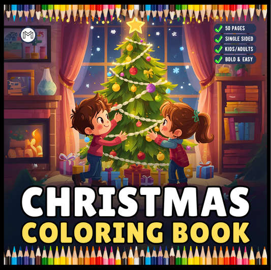 Kawaii Cozy Christmas Coloring Book for Adults Kids Boys Girls Teens Bold and Easy Merry Christmas Activity Coloring Sheets Winter Season