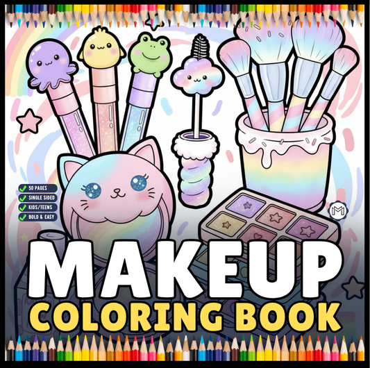 Cool Beauty Stuff Makeup Items Coloring Book for Women Mom Wife Girls Teens Cute and Comfy Fashion Makeup Items Coloring Activity Book