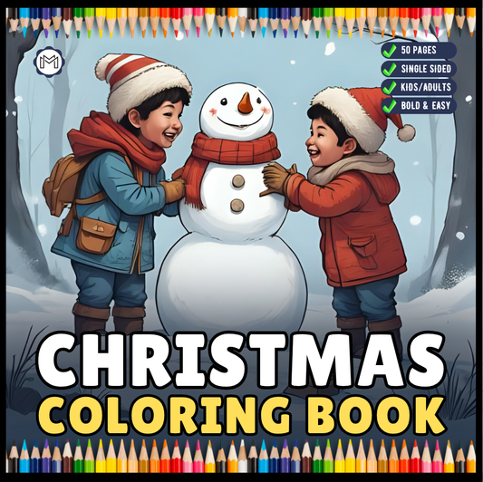 Kawaii Cozy Christmas Coloring Book for Adults Kids Boys Girls Teens Bold and Easy Merry Christmas Activity Coloring Sheets Winter Season