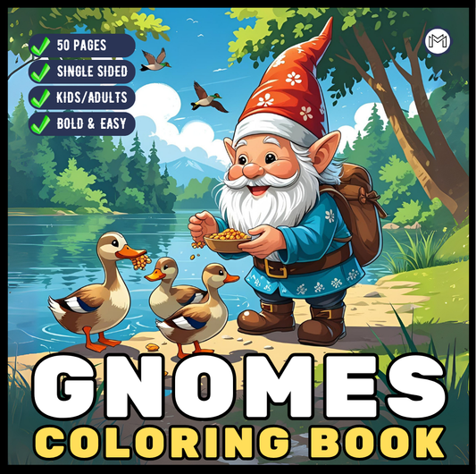 Cute Enchanted Gnome Coloring Pages Book Cozy and Comfy Garden Gnomes Coloring Book Gift for Adults Men Women Kids Young Boys Girls Teens