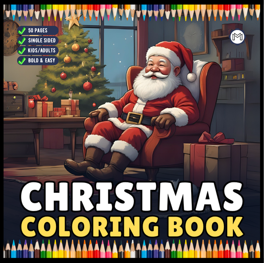 Kawaii Cozy Christmas Coloring Book for Adults Kids Boys Girls Teens Cute Festive Vintage Christmas Santa Coloring Book for Adults Kids