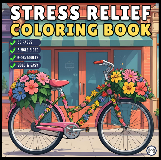 Stress Relief Relaxation Coloring Book Gift for Adults Kids Men Women Boys Girls Young Teens 50 Pages Single Sided Cozy Places Bold and Easy
