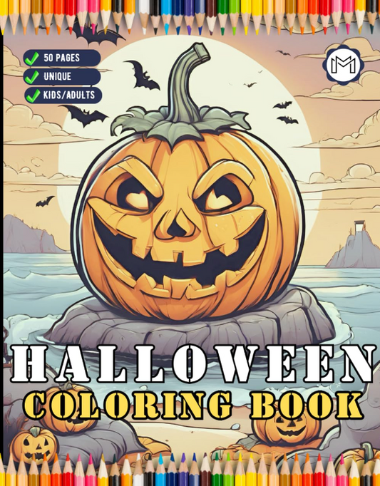 50 Pages Halloween Ghost Coloring Book for Kids and Adults Coloring Books for Kids Ages 8-12 Halloween Coloring Book for Kids Ages 4-8