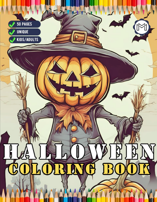 50 Pages Ghost Halloween Coloring Book for Kids and Adults Coloring Books for Kids Ages 8-12 Halloween Coloring Book for Kids Ages 4-8