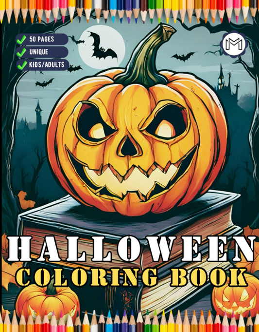 50 Pages Ghost Halloween Coloring Book for Kids and Adults Coloring Books for Kids Ages 8-12 Halloween Coloring Book for Kids Ages 4-8