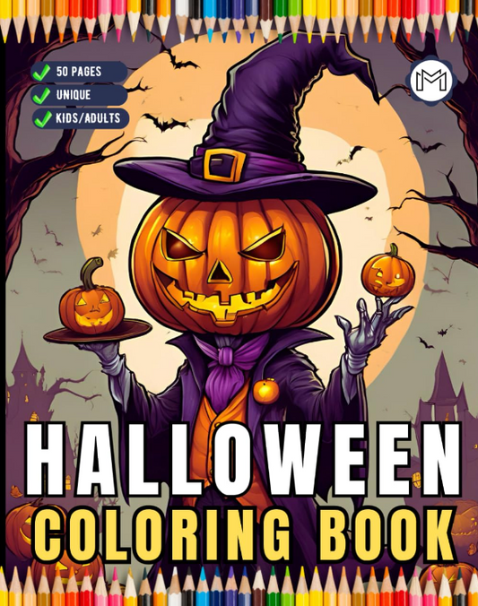 50 Pages Ghost Halloween Coloring Book for Kids and Adults Coloring Books for Kids Ages 8-12 Halloween Coloring Book for Kids Ages 4-8