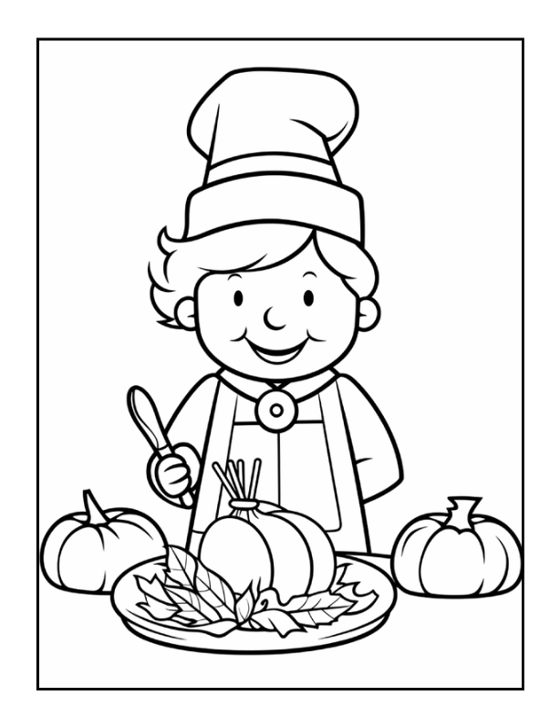 50 Pages Thanksgiving Coloring Book for Kids Boys Girls Happy Thanksgiving Religious Holiday Fall Autumn Pumpkin Turkey Dinner Coloring Book