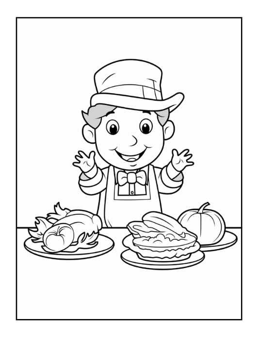 50 Pages Thanksgiving Coloring Book for Kids Boys Girls Happy Thanksgiving Religious Holiday Fall Autumn Pumpkin Turkey Dinner Coloring Book