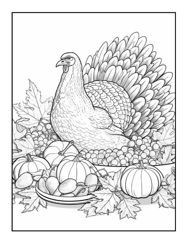 50 Pages Thanksgiving Coloring Book for Kids Boys Girls Happy Thanksgiving Religious Holiday Fall Autumn Pumpkin Turkey Dinner Coloring Book