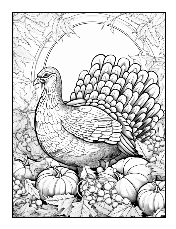 50 Pages Thanksgiving Coloring Book for Kids Boys Girls Happy Thanksgiving Religious Holiday Fall Autumn Pumpkin Turkey Dinner Coloring Book