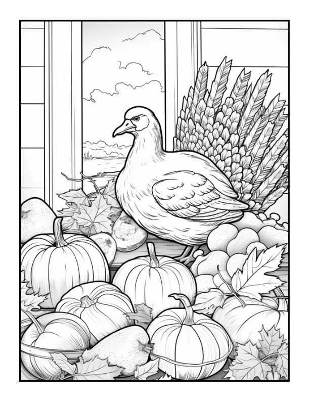 50 Pages Thanksgiving Coloring Book for Kids Boys Girls Happy Thanksgiving Religious Holiday Fall Autumn Pumpkin Turkey Dinner Coloring Book