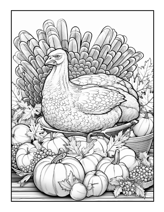 50 Pages Thanksgiving Coloring Book for Kids Boys Girls Happy Thanksgiving Religious Holiday Fall Autumn Pumpkin Turkey Dinner Coloring Book