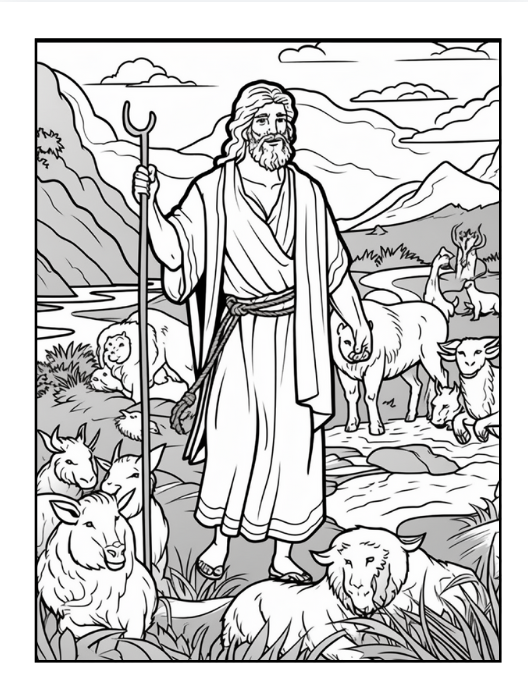 50 Pages Easy Jesus Coloring Book Gift for Adults Kids Children Boys Girls Teens Christian Religion Catholic Bible Stories Coloring Pages