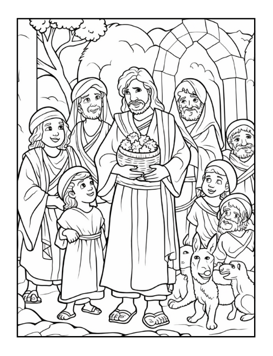 50 Pages Easy Jesus Coloring Book Gift for Adults Kids Children Boys Girls Teens Christian Religion Catholic Bible Stories Coloring Pages