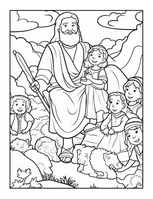 50 Pages Easy Jesus Coloring Book Gift for Adults Kids Children Boys Girls Teens Christian Religion Catholic Bible Stories Coloring Pages