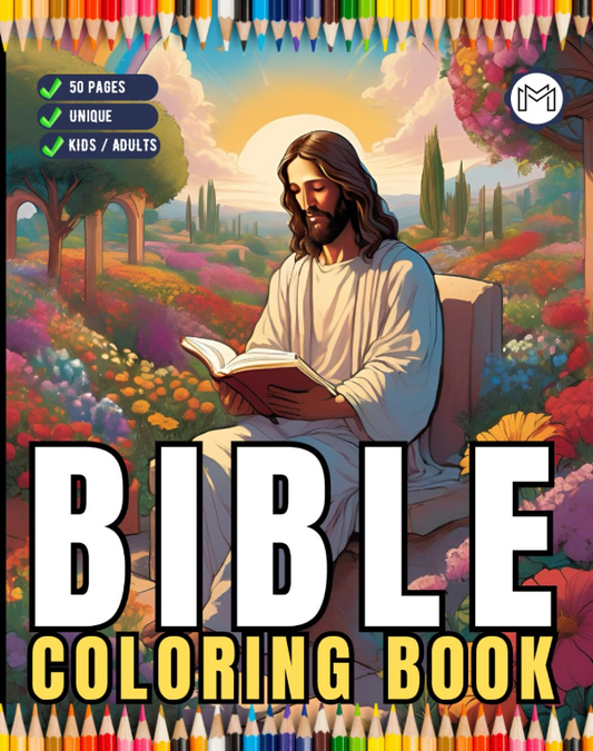 50 Pages Easy Jesus Coloring Book Gift for Adults Kids Children Boys Girls Teens Christian Religion Catholic Bible Stories Coloring Pages